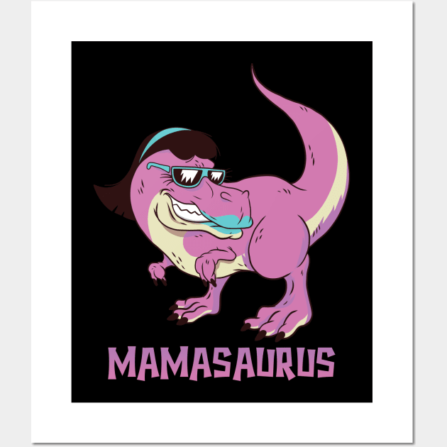 Mamasaurus T-Rex Mama Saurus Matching Dinosaur Wall Art by PinkyTree